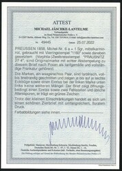 EIN WUNDERVOLLER ZIERBRIEF: 1 Sgr. mittelkarminrot, König Friedrich ...