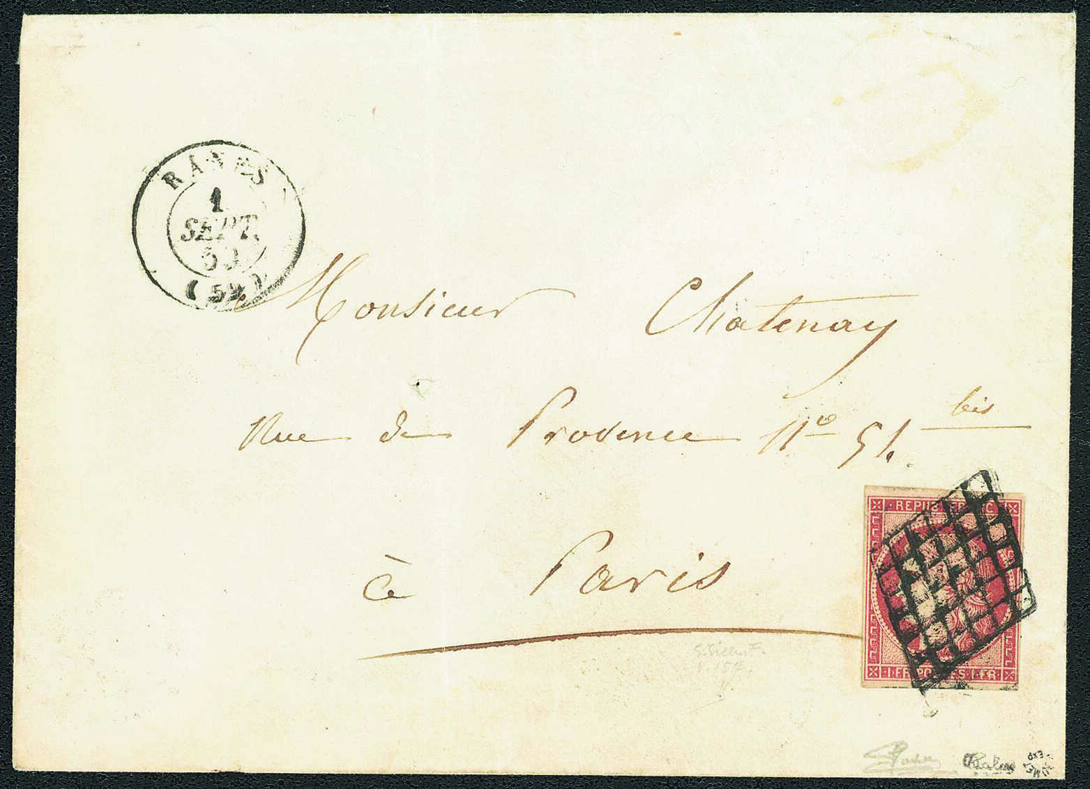 DIE VERMILLON AUF BRIEF: 1Fr. rotorange "VERMILLON", farbfrisches, ...