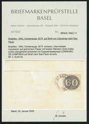 DER OCHSENAUGEN-BRIEF VON CAMPINAS: 60 R. schwarz, wundervoll ...