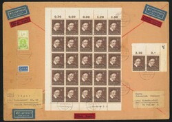 EINE SPEKTAKULÄRE GROßFRANKATUR: 4 Pfg. Wohlfahrt 1951, ...