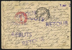 DIE GANZSACHE NACH AUSTRALIEN: 2 Pfg. (2), 6 Pfg. (2), 20 Pfg. und60 ...