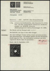 5 Rp. schwarz/rot, tiefdunkelblau, ohne Kreuzeinfassung, ...