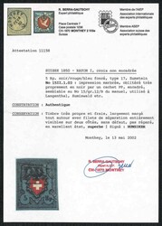 5 Rp. schwarz/rot/graublau ohne Kreuzeinfassung, ...