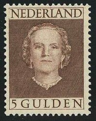Königin Juliana 1949, alle vier Guldenwerte, farbfrisch und sehrgut ...