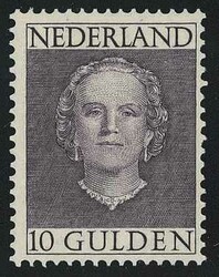 Königin Juliana 1949, alle vier Guldenwerte, farbfrisch und sehrgut ...