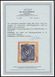 80 Pfg. Ziffer mit Handstempelaufdruck "36 LUCKENWALDE", farbfrisch ...