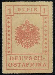 1 Rupie graurot, der seltene nicht zur Ausgabe gelangte Höchstwert, ...