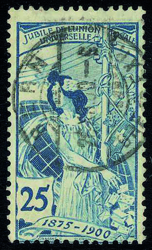DIE SELTENE DRITTE PLATTE: 25 C. Weltpostverein 1900, die sehr ...