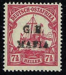 7 1/2 H. Kaiseryacht mit sehr seltenem schwarzem Aufdruck "G.R. ...