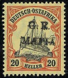 20 H. Kaiseryacht 1915 mit sehr seltenem schwarzem Aufdruck "G.R. ...