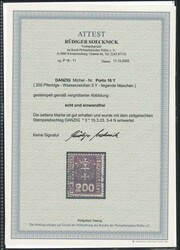 200 Pfg., liegendes Wasserzeichen, farbfrisch und perfekt gezähnt, ...