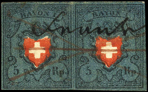 Lot 1102 - schweiz Rayon I, dunkelblau ohne Kreuzeinfassung - Rolli Auctions Auction #68 Day 2 Lot 1102 - schweiz Rayon I, dunkelblau ohne Kreuzeinfassung - Rolli Auctions Auction #68 Day 2