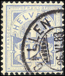 5655147: Switzerland standing Helvetia - Cancellations and seals