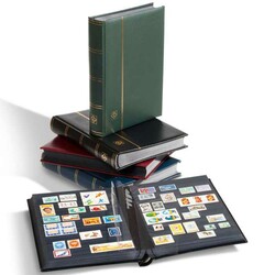 Einsteckalbum Leuchtturm PREMIUM Nr. 301419, blauer Lederfasereinband ...