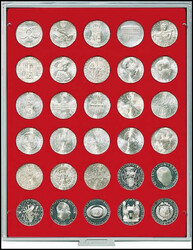 Münzboxen, Lindner, Standard Nr. 2150, Schuber in lichtem grau mit ...