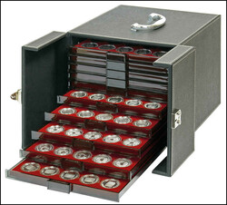 Münzboxen-Koffer, Lindner, NERA MB 10, Nr. 2310, Flügeltüren, ...