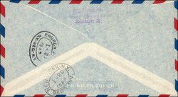 ZÜRICH-NEW YORK, R-Drucksache, beförderte Sendungen 10, Kat.-Wert ...