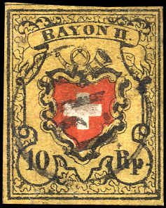 Lot 1120 - schweiz Rayon II, gelb, ohne Kreuzeinfassung (STEIN A 1) -  Rolli Auctions Auction #68 Day 2