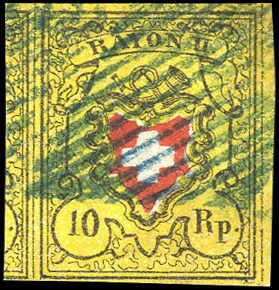 Lot 1152 - schweiz Rayon II, gelb, ohne Kreuzeinfassung (STEIN E) - Rolli Auctions Auction #68 Day 2 Lot 1152 - schweiz Rayon II, gelb, ohne Kreuzeinfassung (STEIN E) - Rolli Auctions Auction #68 Day 2