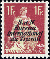 1Fr.karmin, geriffeltes Papier