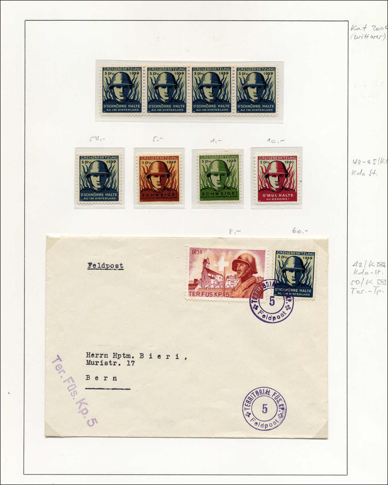 Stamp Auction - schweiz Soldatenmarken Territorial - Truppen - Auction ...