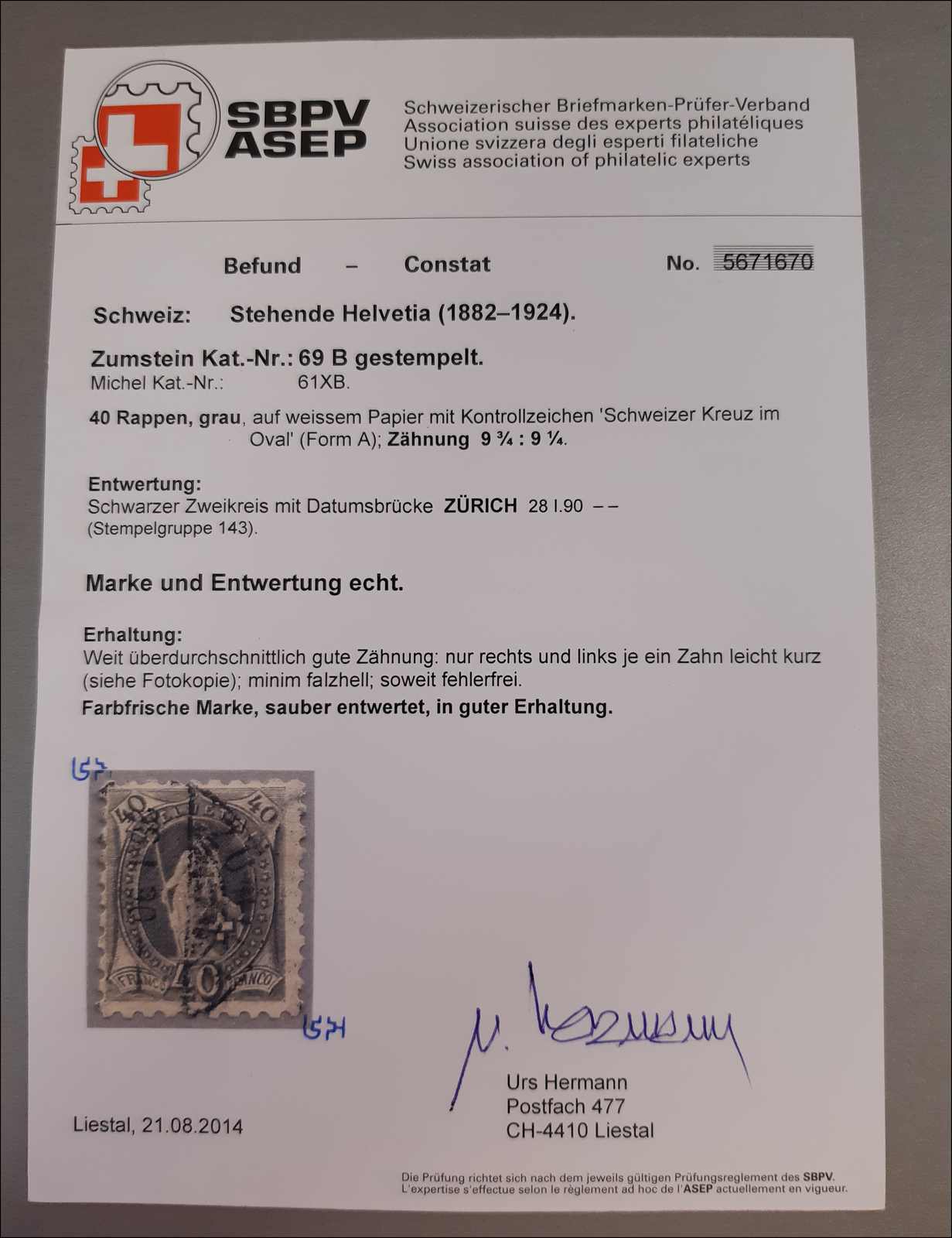 Lot 138 - schweiz Schweiz Sitzende Helvetia gezähnt -  Rolli Auctions Auction #68 Day 1