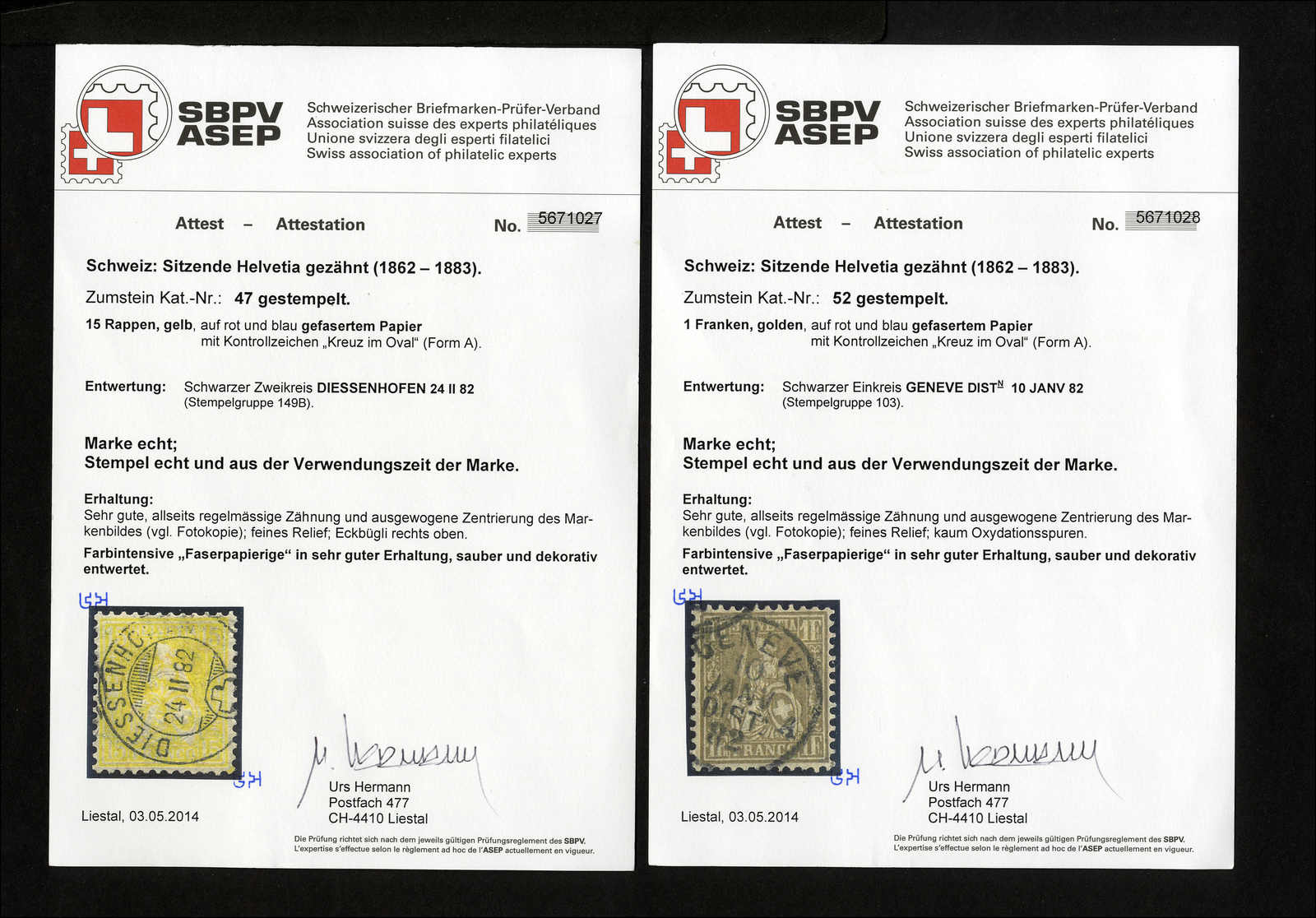 Lot 138 - schweiz Schweiz Sitzende Helvetia gezähnt -  Rolli Auctions Auction #68 Day 1