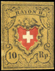 Lot 1112 - schweiz Rayon II, gelb, ohne Kreuzeinfassung (STEIN A 1) -  Rolli Auctions Auction #68 Day 2