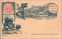 1893: Gedenkpostkarte mit Zudruck "Der letzte Postillon, gestempelt ...