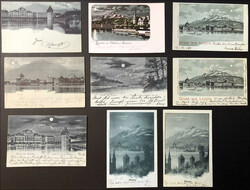 LUZERN STADT: alle verschieden, Vollmondansichten, meist um 1898 ...