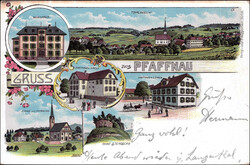 PFAFFNAU, Litho farbig, 6 Bilder, Stempel 1911Automatically generated ...