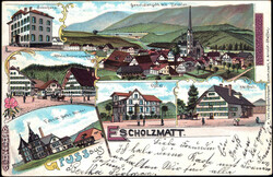 ESCHOLZMATT, Litho 6, farbig, stempel 1900Automatically generated ...