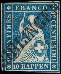 SIBLINGEN, feinst diagonal auf meist vollrandiger Marke