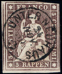 UNTERNEUHAUS Gr.104, zentrich auf fast vollrandiger Marke mit unterem ...