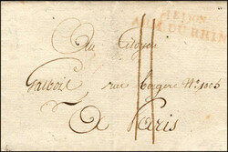 1798: 8e.DON ARM. DURHIN rot, zart auf Faltumschlag nach PARIS, der ...
