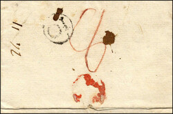 1798: 8e.DON ARM. DURHIN rot, zart auf Faltumschlag nach PARIS, der ...