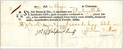 CHUR, Fuhrmannsbrief aus CHIAVENNA von 1743