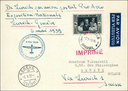 PRO AERO MELDEFLÜGE, ab BELGIEN, reine B-Frankatur