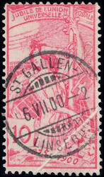 QUETSCHFALTE, sauber gestempelt ST.GALLENAutomatically generated ...