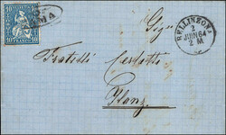 CAMA, sauber auf Faltbrief nach Ilanz