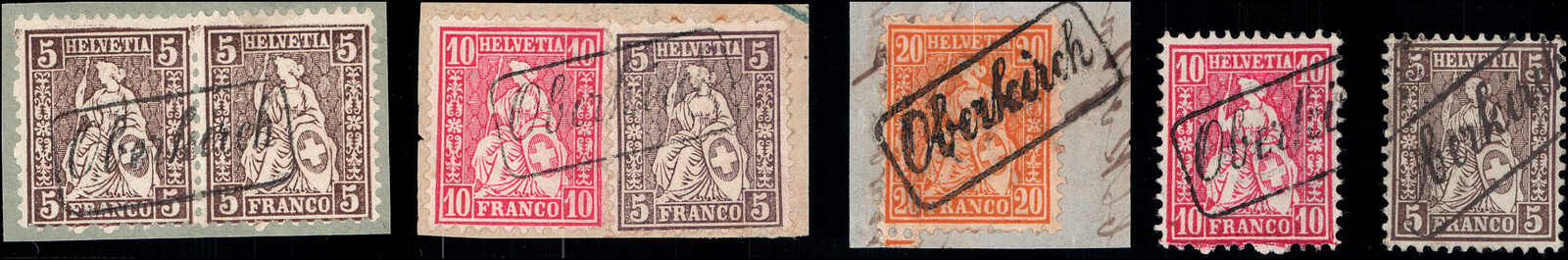 OBERKIRCH, feinst auf 3 kleinen Ausschnitten und 2 Einzelwerten