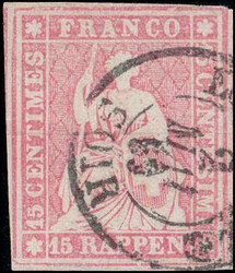 LAUSANNE, sauber auf vollrandiger Marke. SBPV Att. Berra 1991