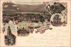 SOLOTHURN, 5 Bilder, Farblitho, 1900