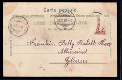 Gruss aus WETZIKON, 2 Bilder, Farblitho, 1898, kleiner Mangel