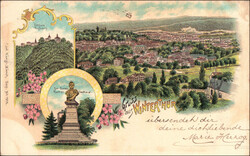 Gruss aus WINTERTHUR, 3 Bilder, Farblitho, 1899