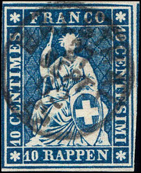 BALSTHAL Gr.102, zentrisch auf vollrandiger Marke