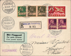 SCHWEIZ.LANDW.AUSSTELLUNG BERN 1925, mit passendem R-Zettel auf ...
