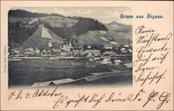 SIGNAU, sw Foto-AK, 1900