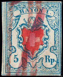 T.22 C2/RU, RÖTEL, dekorativ auf vollrandiger Marke