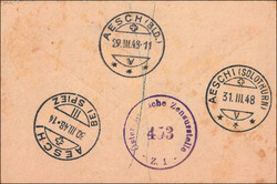 1948: kleinformatiger zensurierter Brief als Irrläufer nach ...